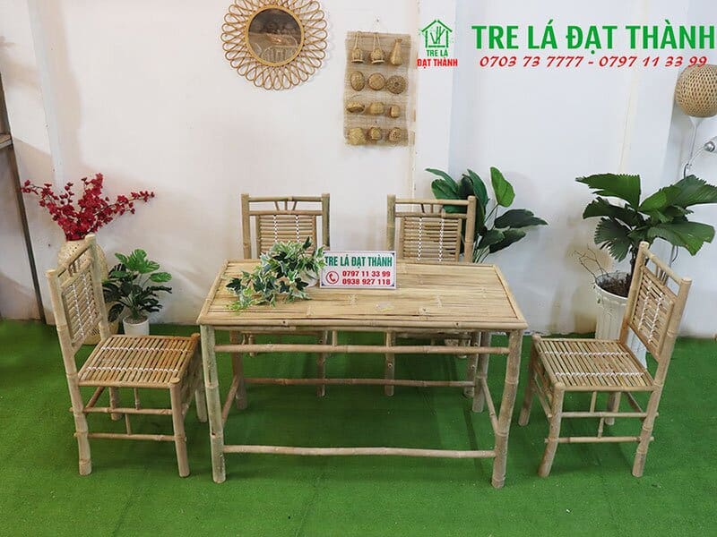 Bàn Ghế Ăn Bằng Tre - BGABT003